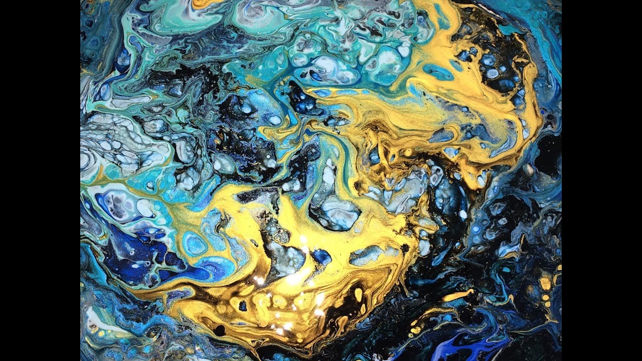 Acrylique fluide avec médium de lissage et silicone sur vinyls