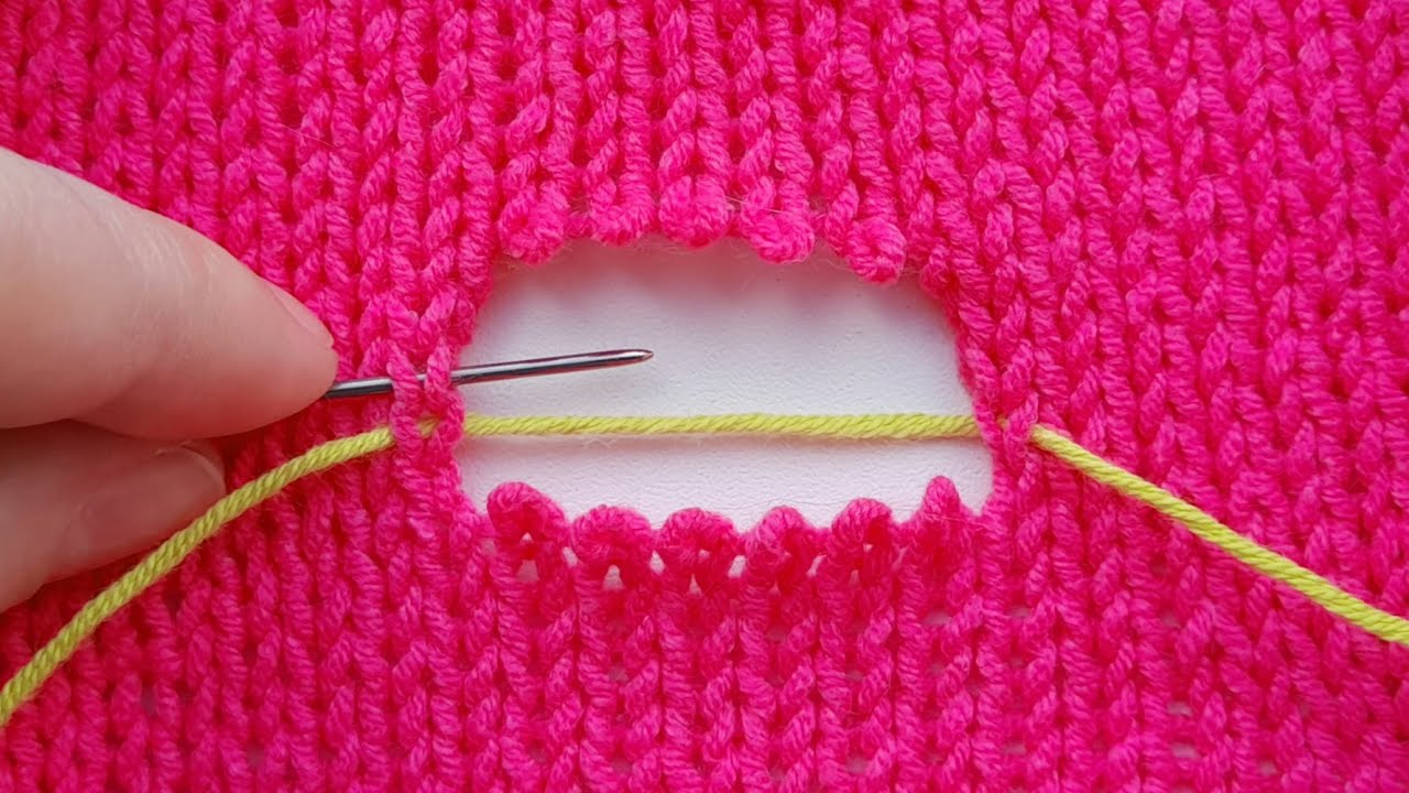 Simple way to fix a hole in a knitted sweater - Invisible mending