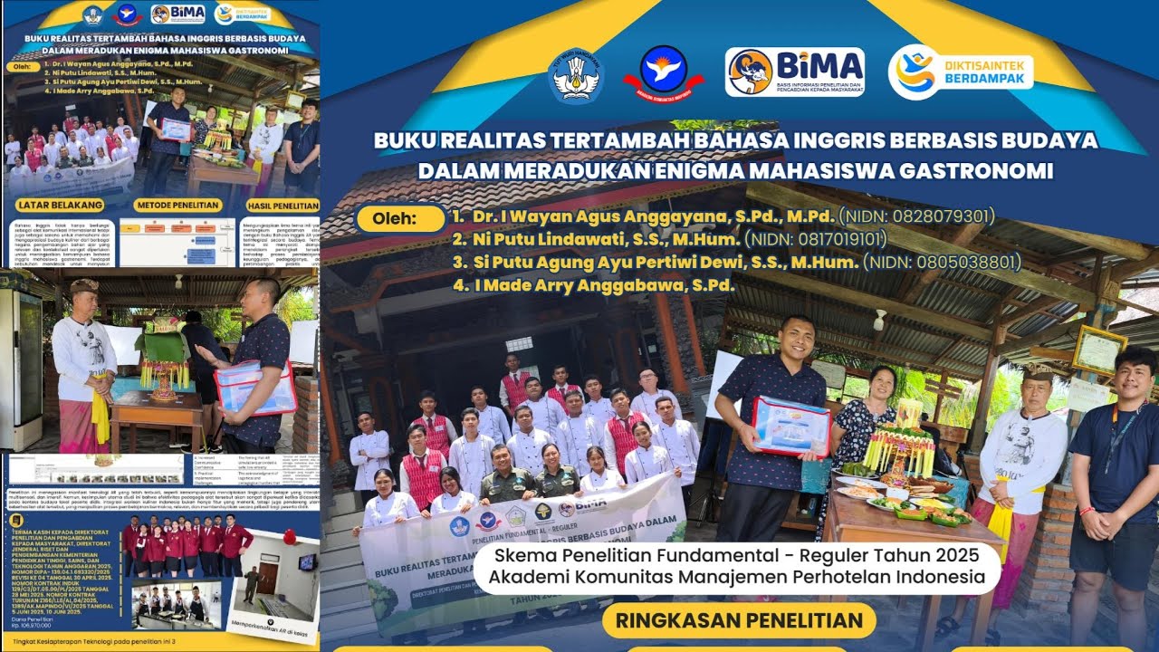 Buku Realitas Tertambah Bahasa Inggris Berbasis Budaya dalam Meradukan Enigma Mahasiswa Gastronomi