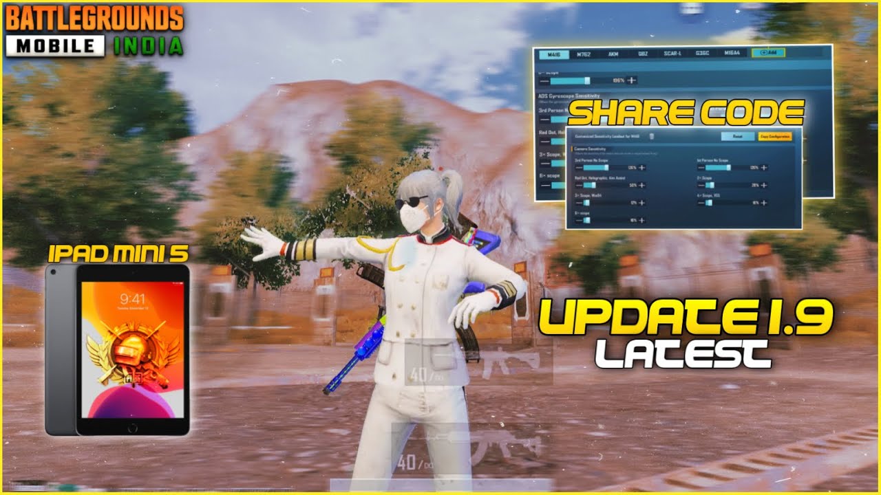 IPAD MINI 5 🔥 NEW UPDATED CONTROLS + SENSITIVITY 😱 4 Fingers + Full Gyroscope | 100% No Recoil