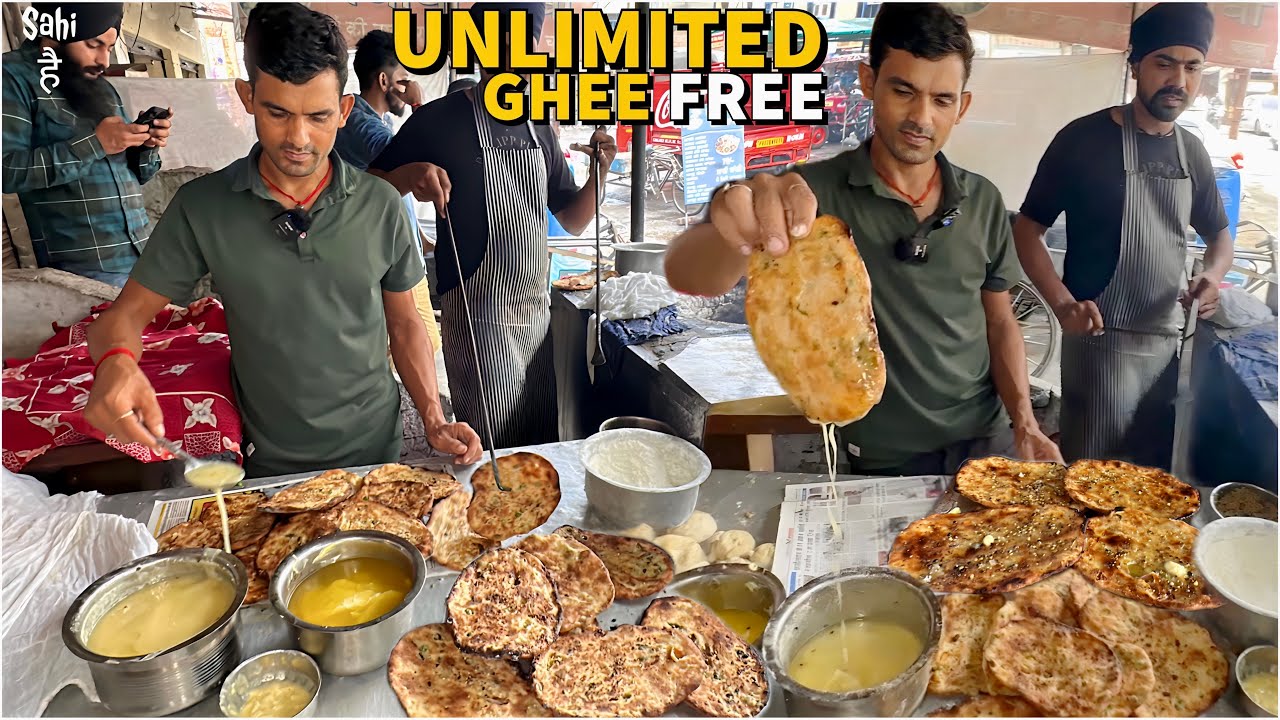 39/- Amritsari Nashta | Desi Ghee के Chole Kulche | Street Food India