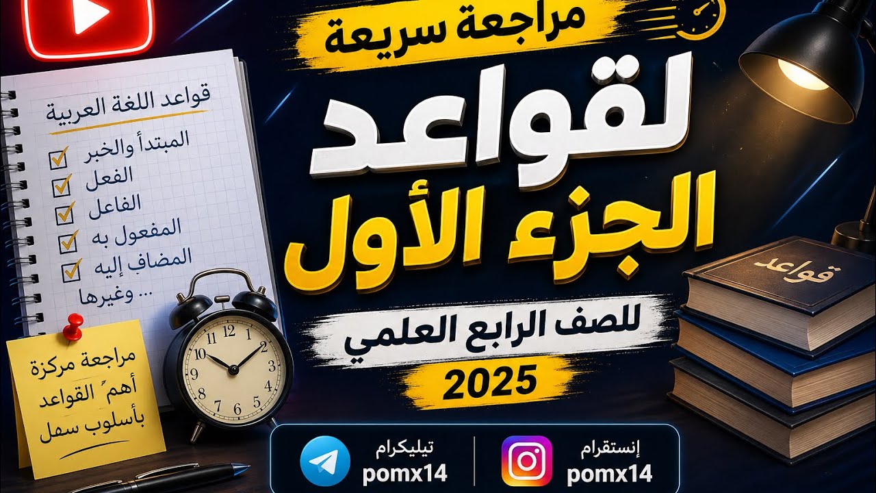 مراجعة سريعة لقواعد الجزء الأول / للصف الرابع العلمي / 2025