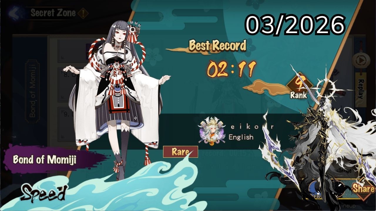 Momiji Secret Zone Speed Challenge - 2026 version & QR code - NO RNG