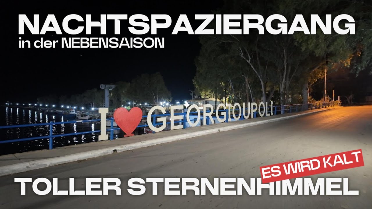 Nachtspaziergang durch Georgioupoli in der Nebensaison 😅