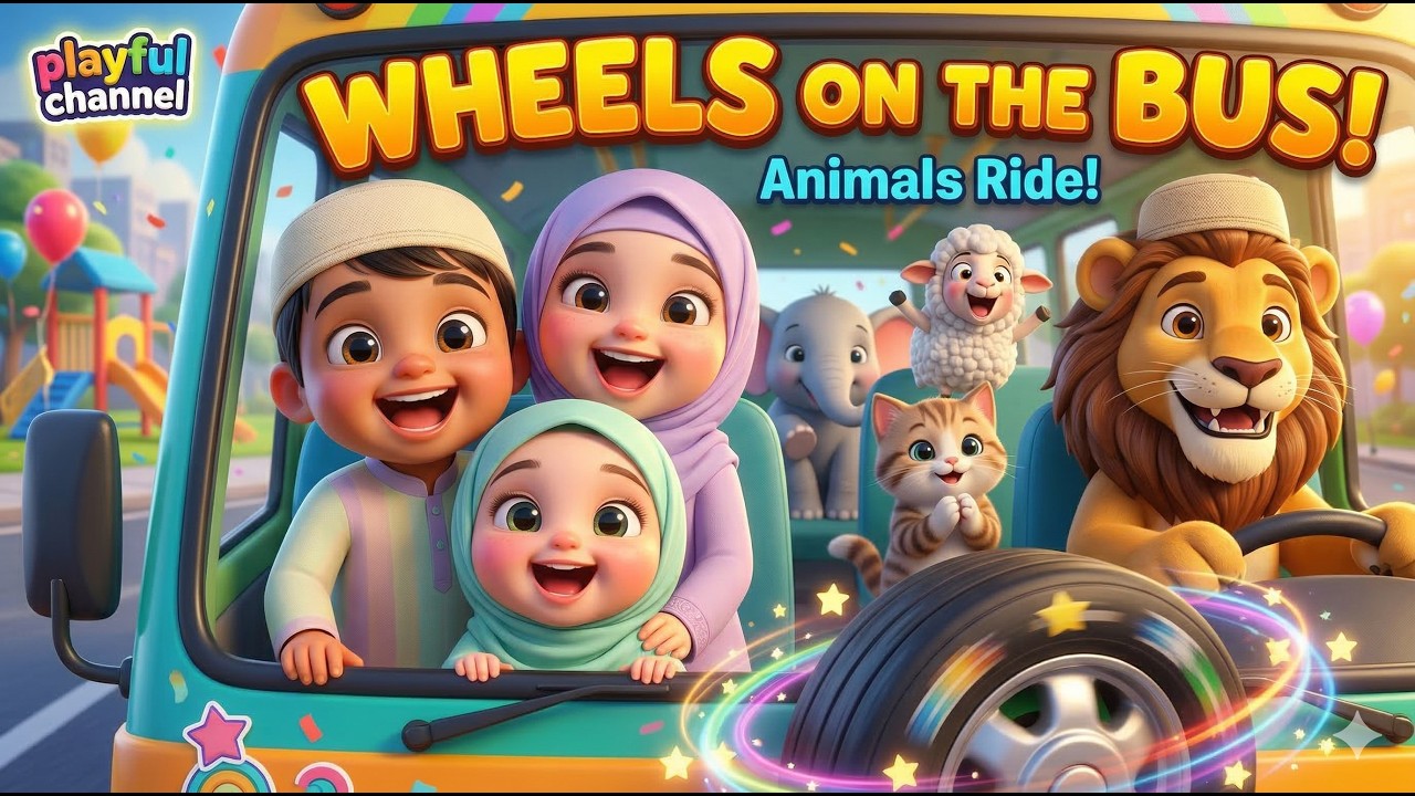 Islamic Wheels on the Bus | Allahu Akbar, Bismillah & Alhamdulillah | Islamic Kids Songs