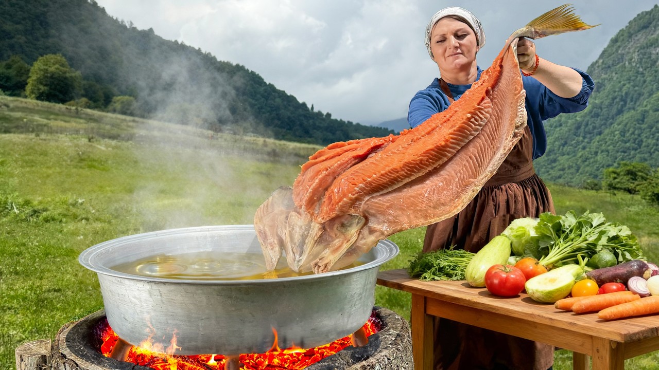 Frozen Salmon to Fire Feast &ndash; Village Cooking Magic