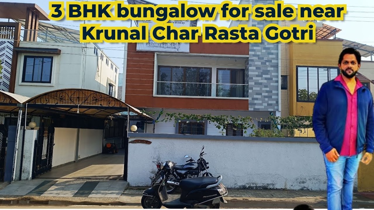 3 BHK bungalow for sale near Kunal Char Rasta Gotri #bungalow #gujarat #usa #dubai #dubaiproperty 