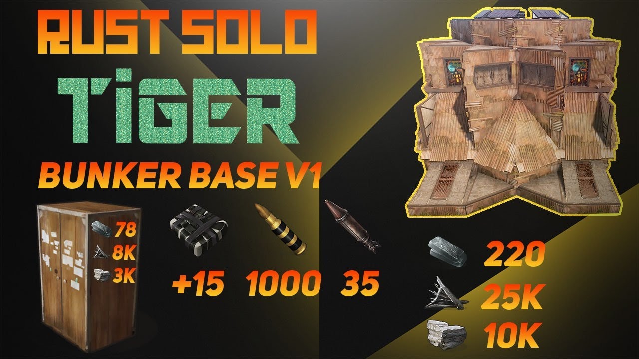 Rust - SOLO - Tiger Bunker Base V1 - 2021 / Rust Türkçe