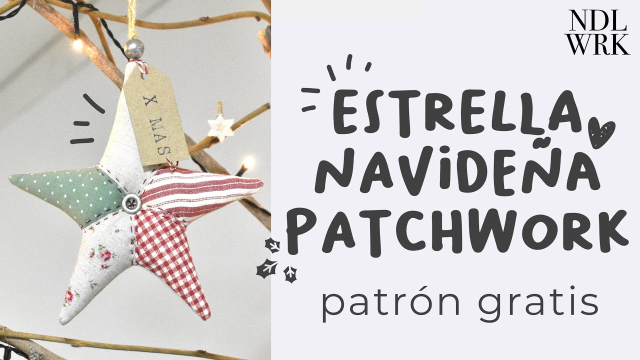 Estrella Navideña de 5 Puntas de Patchwork *English Paper Piecing* (PATRONES GRATIS)