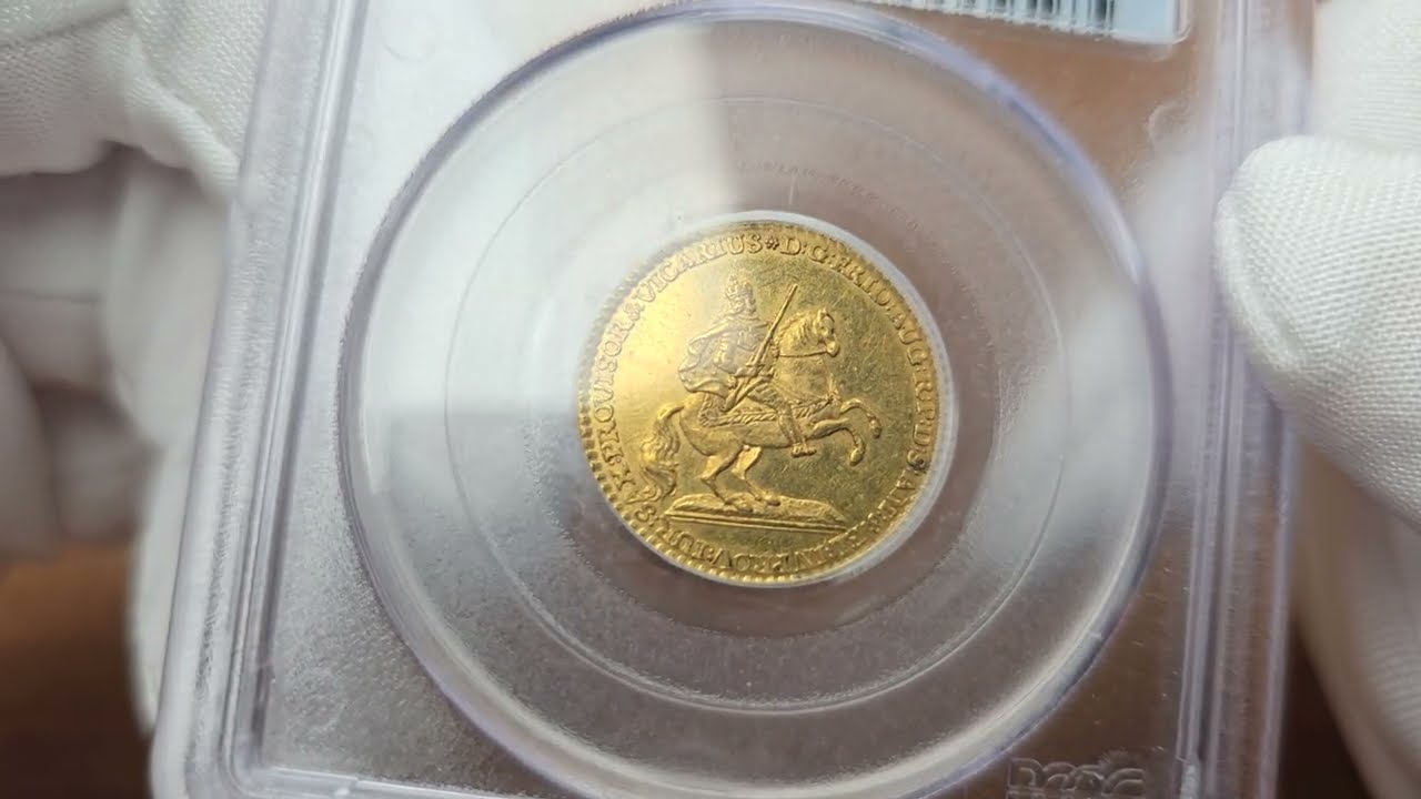 August III Sas Dukat wikariacki 1745, Drezno PCGS AU58 (MAX) | Wiosenna Aukcja 53 | 14-17 marca 2026