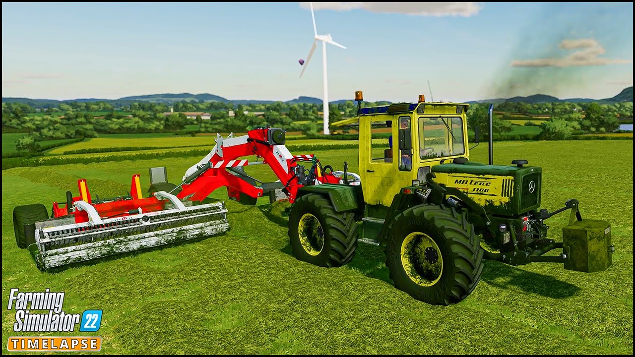 Mowing Grass & Alfalfa, Tedding & Raking. Making Alfalfa Round Bales | #CourtFarm Ep.99