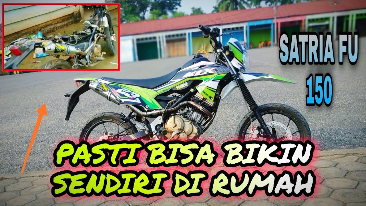 review modif supermoto | modif satria fu supermoto jd klx | dengan dana minim