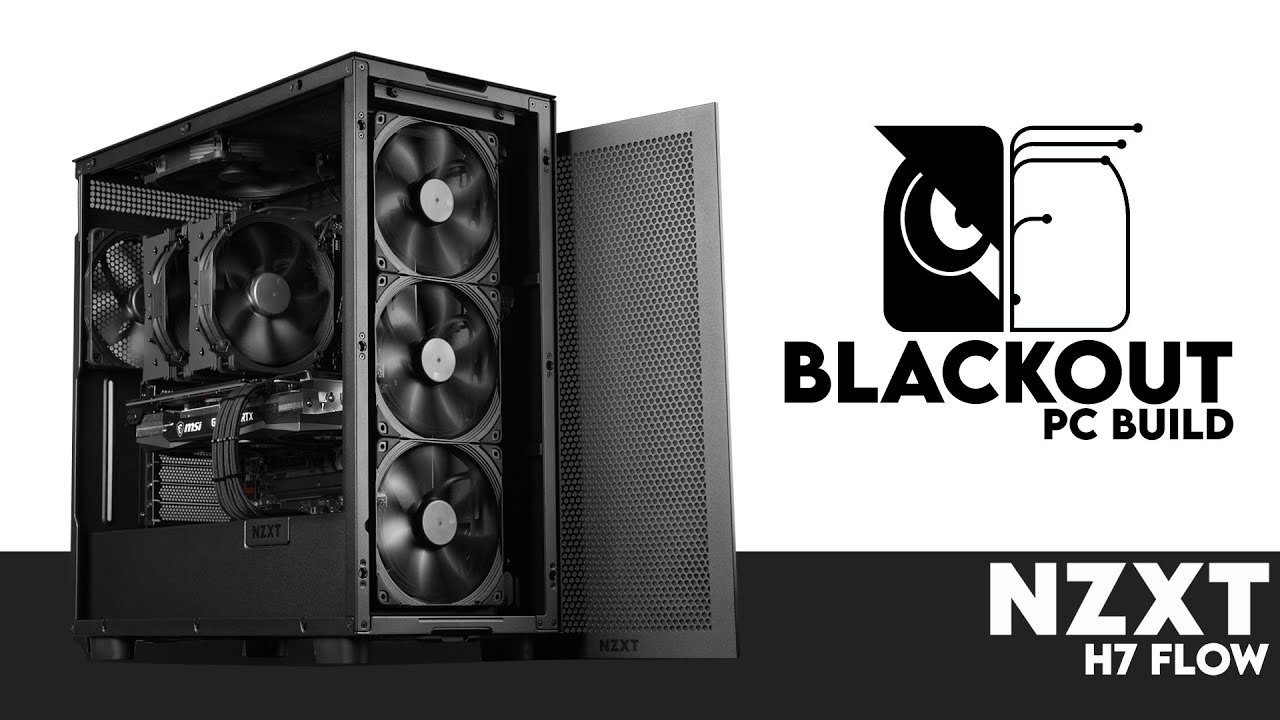 BLACKOUT NZXT H7 Flow?! | All Black PC Build Noctua NH-D15 Chromax | MSI RTX 3070 Ti, B550 Carbon