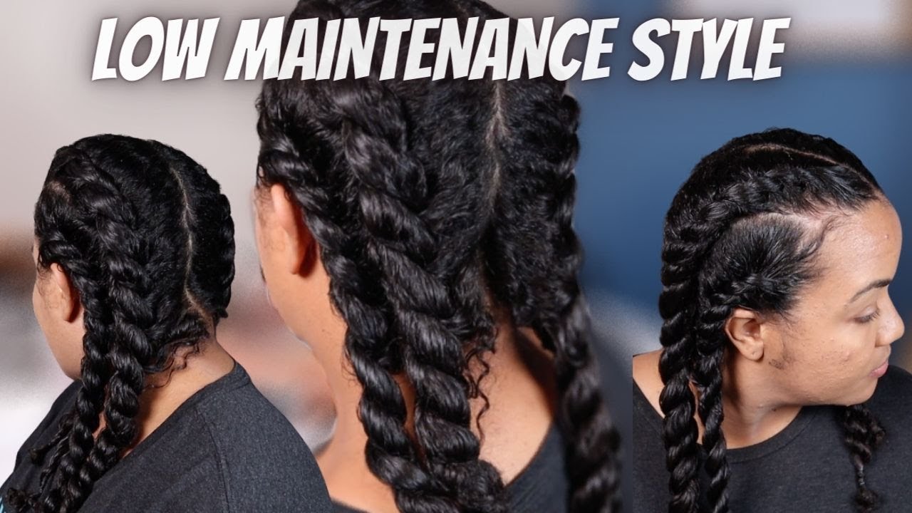 Low maintenance hairstyle for natural hair | Grow and Retain your length!