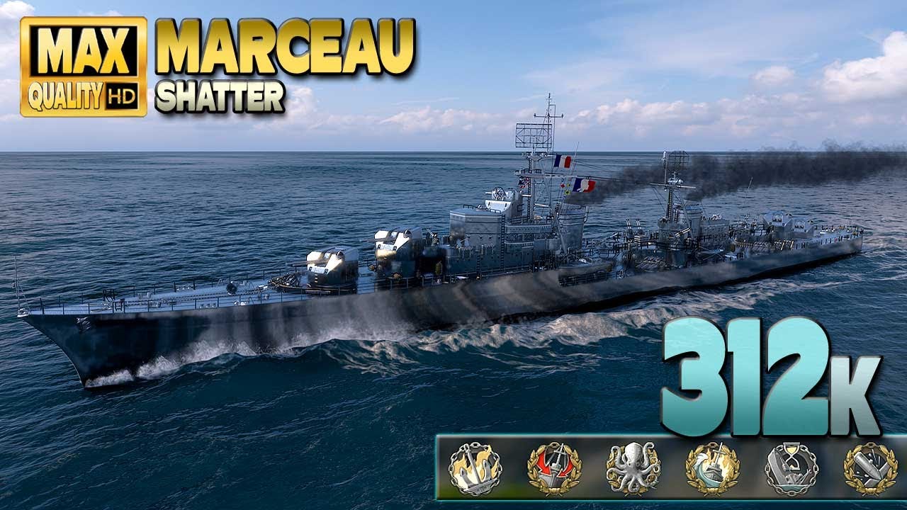 Destroyer Marceau: Отличная производительность на карте Shatter - World of Warships