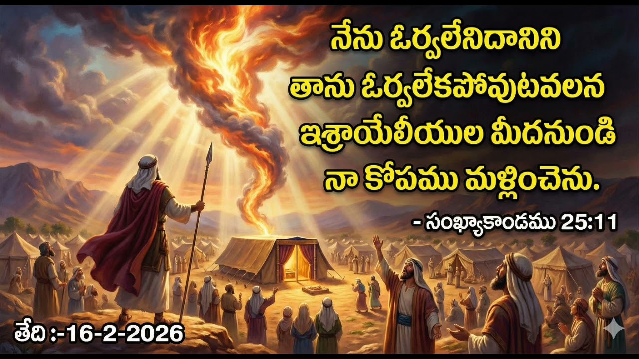 ప్రతి ఉదయం దేవుని కృపా వార్త. 16-2-2026.#Today #Promise from the #God.