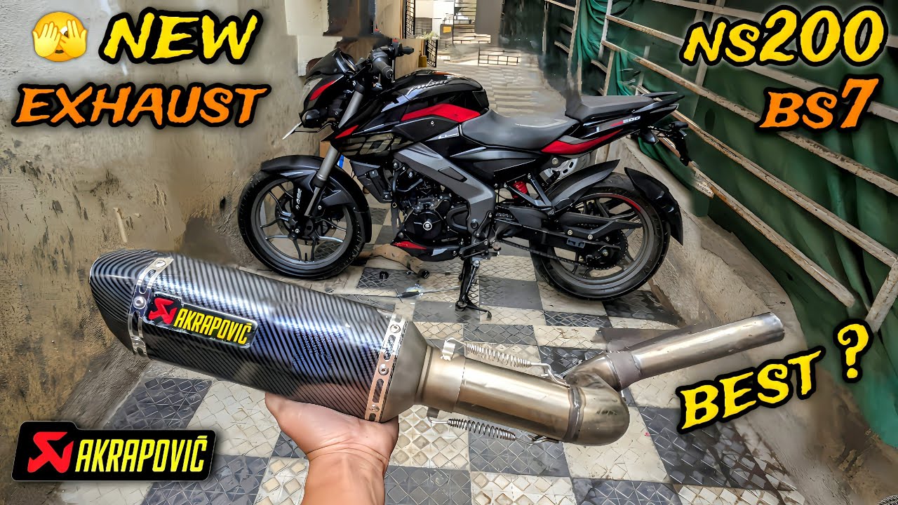 ns 200 bs7 exhaust modification 🔥 how to install exhaust in ns 200 akraphovic 🤔 #ns200 #modified