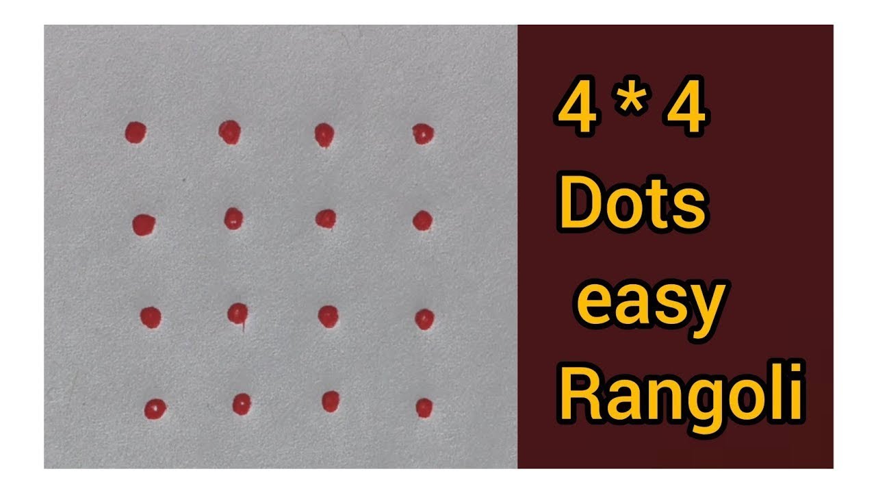 4*4 dots small rangoli / easy beautiful rangoli / kolam for beginners rangoli / new Rangoli designs 