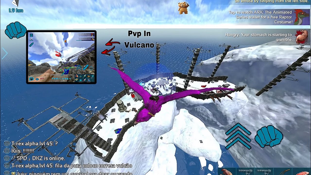 Ark Mobile - Pvp In Vulcano And Build Base In 10/10