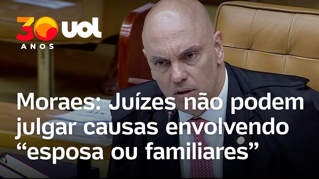 Moraes nega acusações e reforça que juízes não podem julgar causas envolvendo ‘esposa ou parentes’