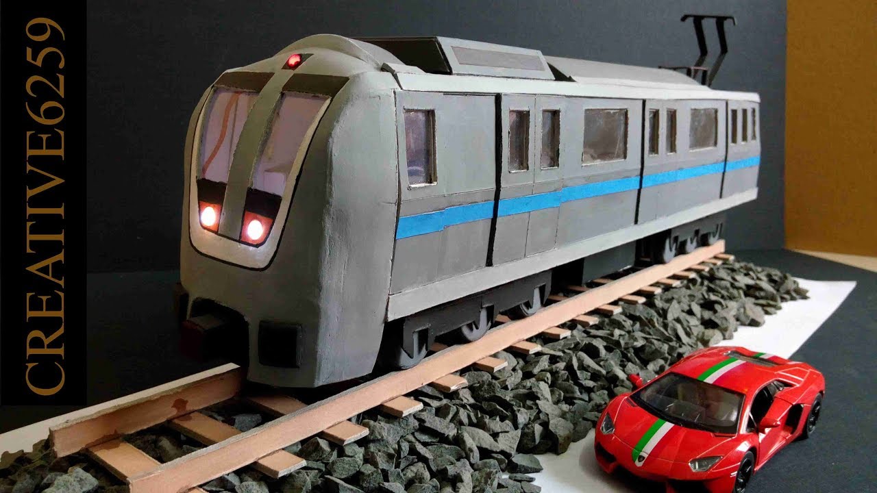 How To Make A Train Engine |Electric (DC) Motor |Using Cardboard | DIY Scale Model |RC Train (METRO)