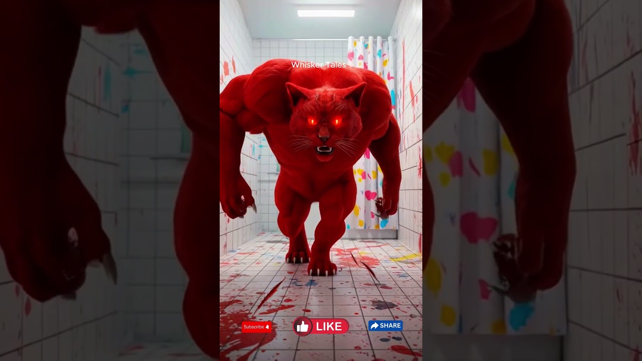 The Red Monster Destroys the City! 🏙️😱 What Happens Next? #animatedstories #cat #animatedlifestories
