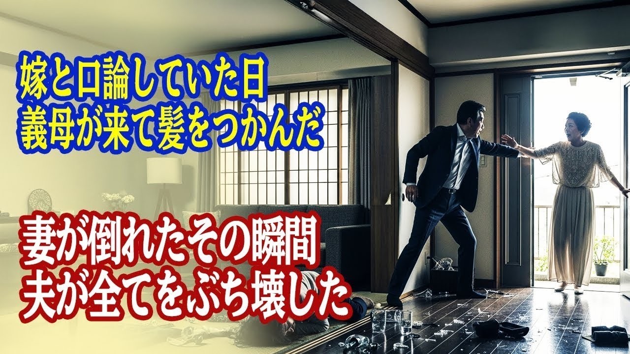 嫁と口論していたその日義母が押しかけて髪をつかんだ床に倒れた妻を見た夫はリビングをひっくり返し義母を追い出した