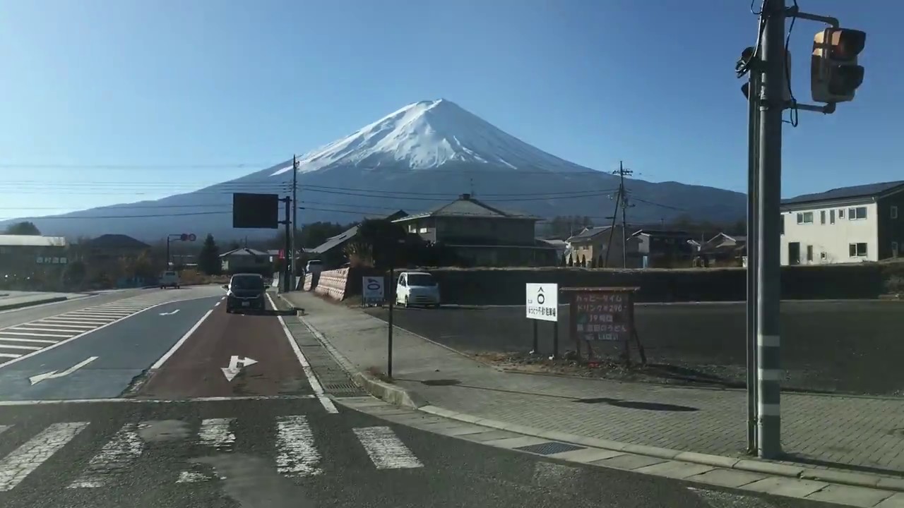 富士山周遊バス 前面展望 車窓 河口湖駅→精進湖・本栖湖/ 鳴沢精進湖本栖湖周遊バス 河口湖駅920発