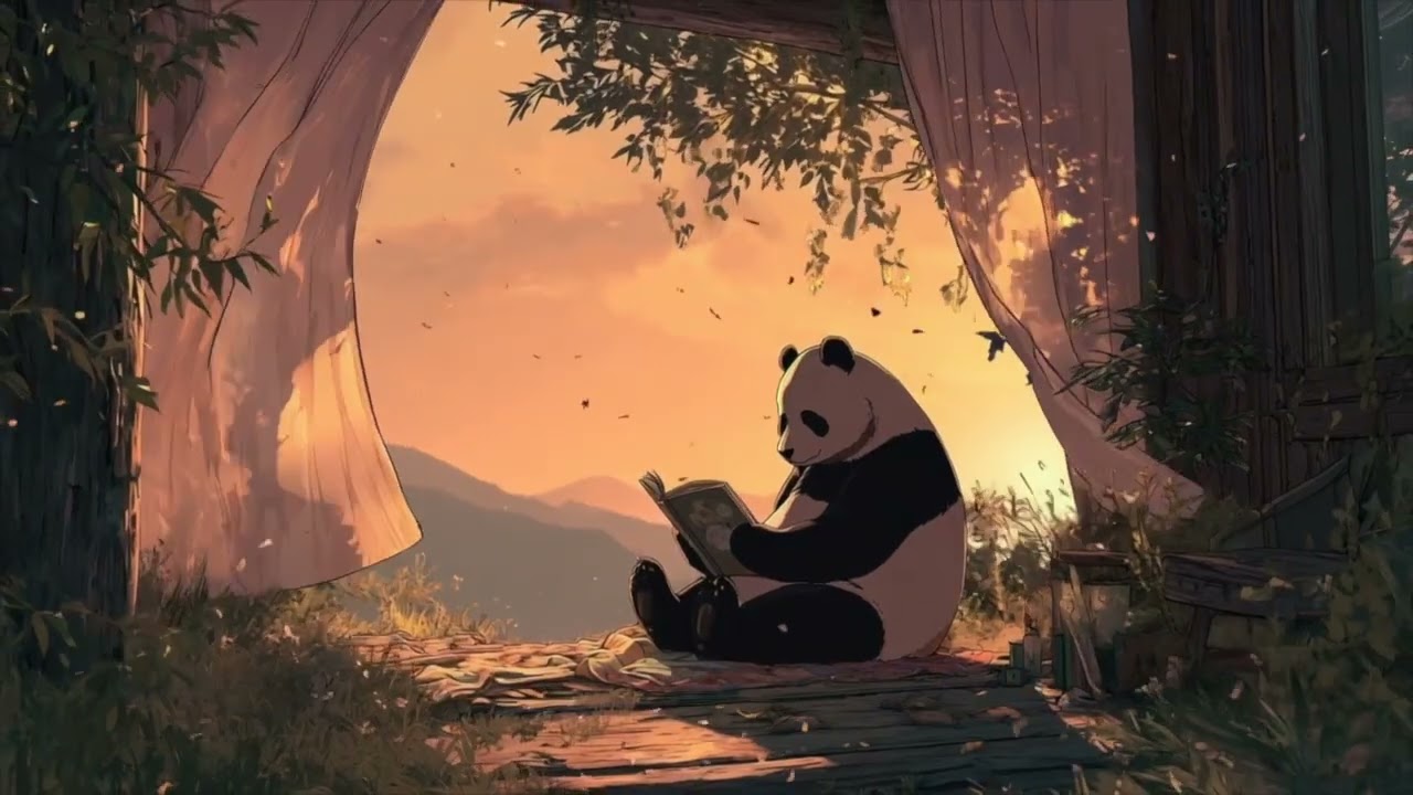 LoFi Study & Relax Mix 🐼 | Cozy Panda Sunset Beats for Focus & Calm