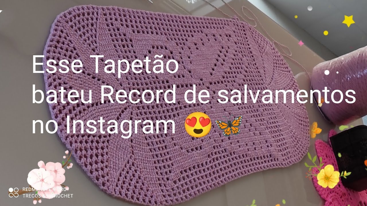 mega tapete Oval Borboleta 🦋 no CROCHÉ FILÉ (vídeo aula) editado