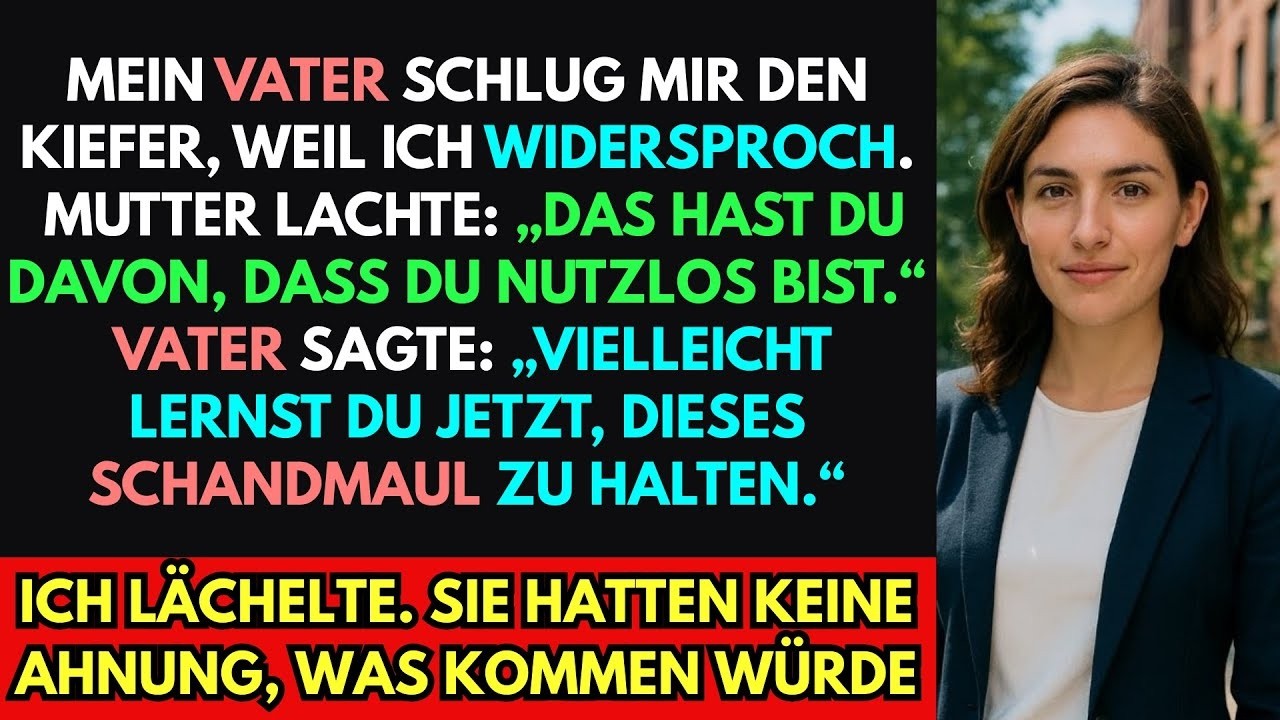 Vater brach mir den Kiefer, weil ich widersprach–Mama lachte  Lernst du, dein freches Maul zu halt