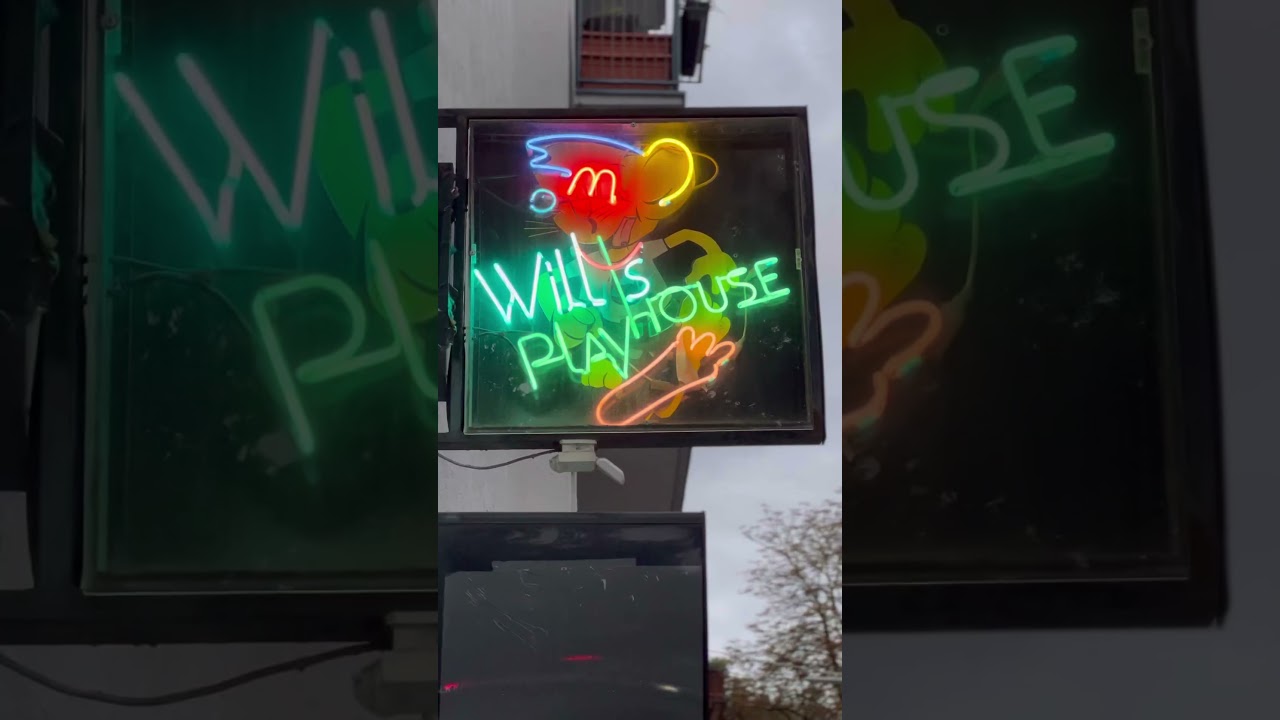 Loving this neon street banner in Munich #neon #artwork #streetart