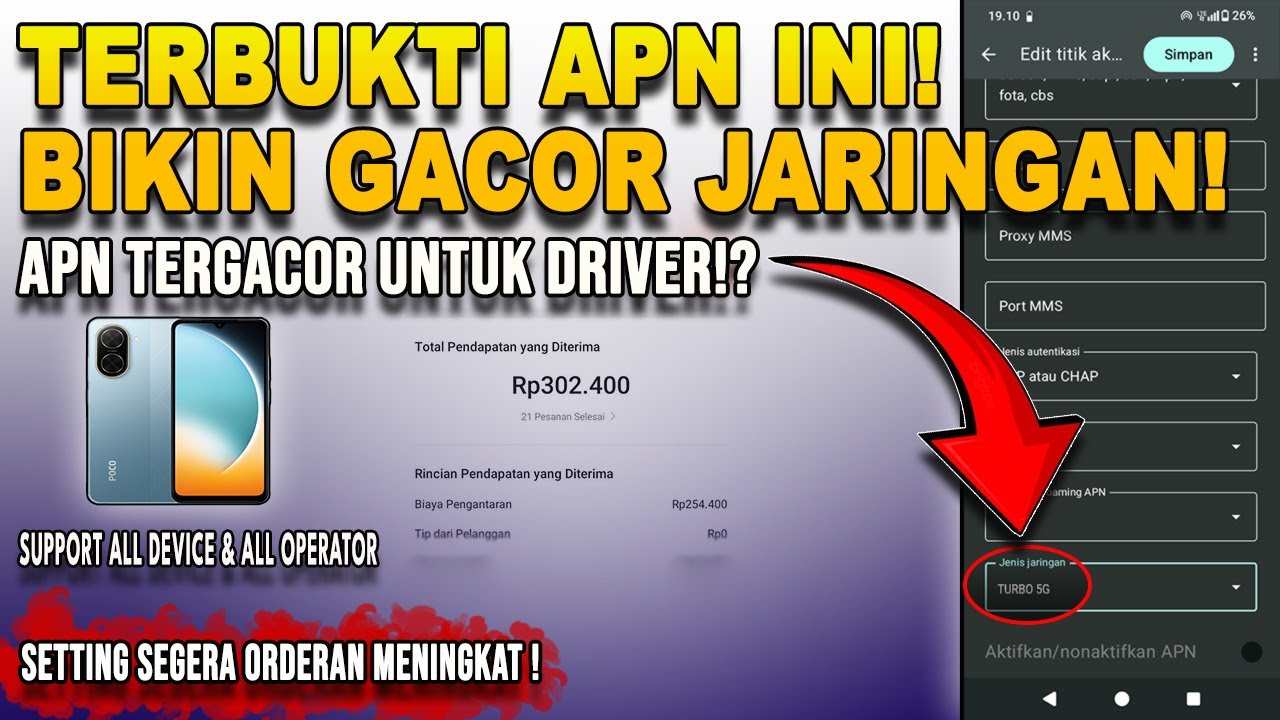 CARA SETTING APN TERCEPAT ALL OPERATOR UNTUK GOJEK GRAB & SHOPEE FOOD BIAR GACOR