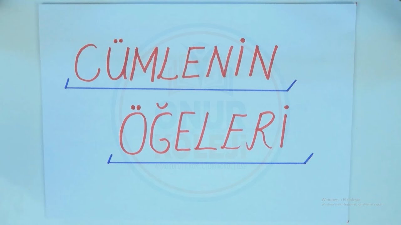 4. Sınıf Türkçe - Cümlenin Öğeleri