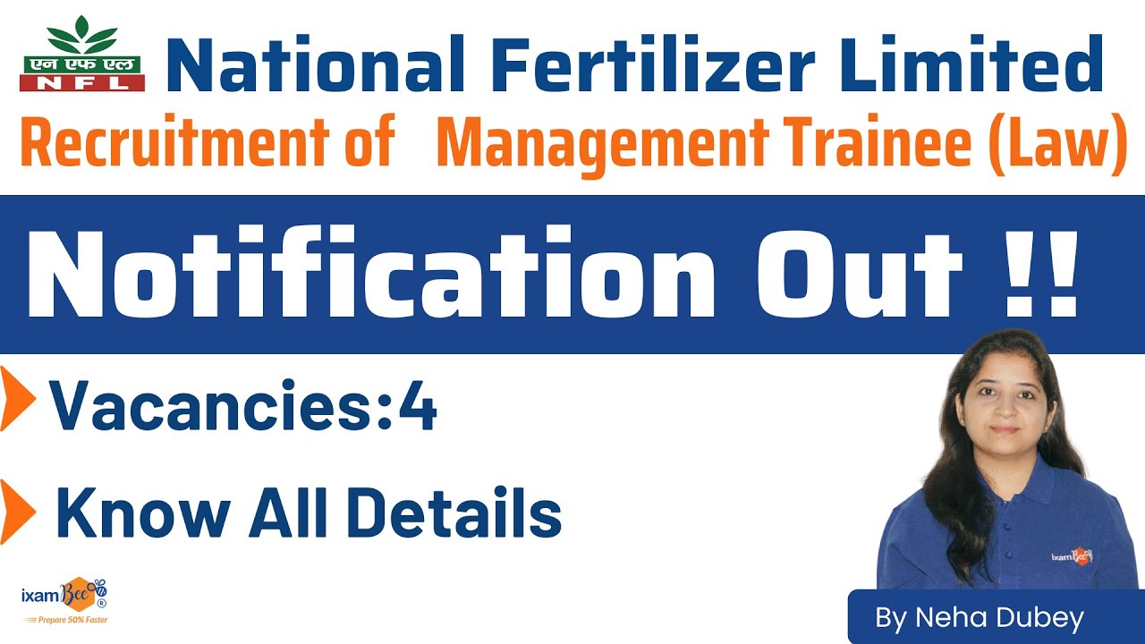 National Fertilizer Limited  2023 || National Fertilizer Limited Management Trainee Law Notification