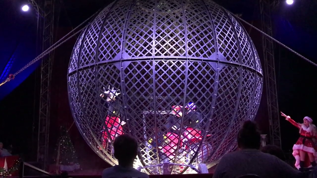 Globe of Death 5 Riders Full Act, Circus Funtasia, Final Show of Xmas, Sanders Garden Centre 7/1/24