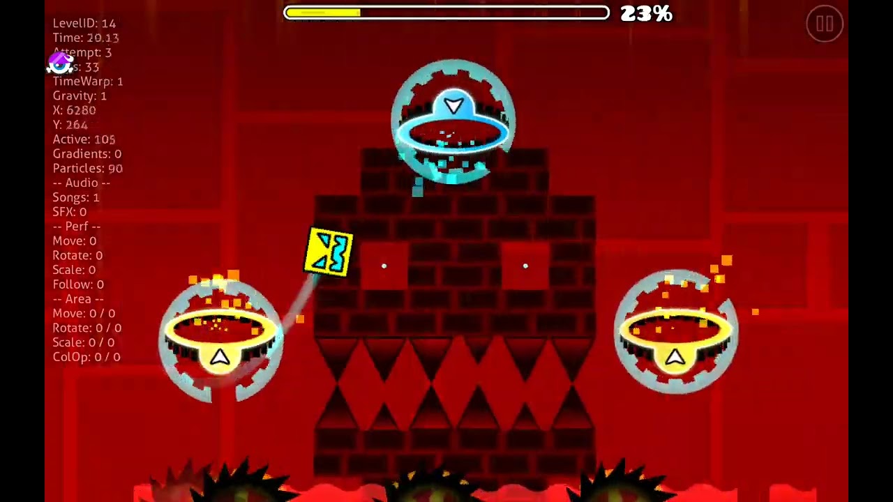 Граю у Geometry dash у рівень CLUBSTEP