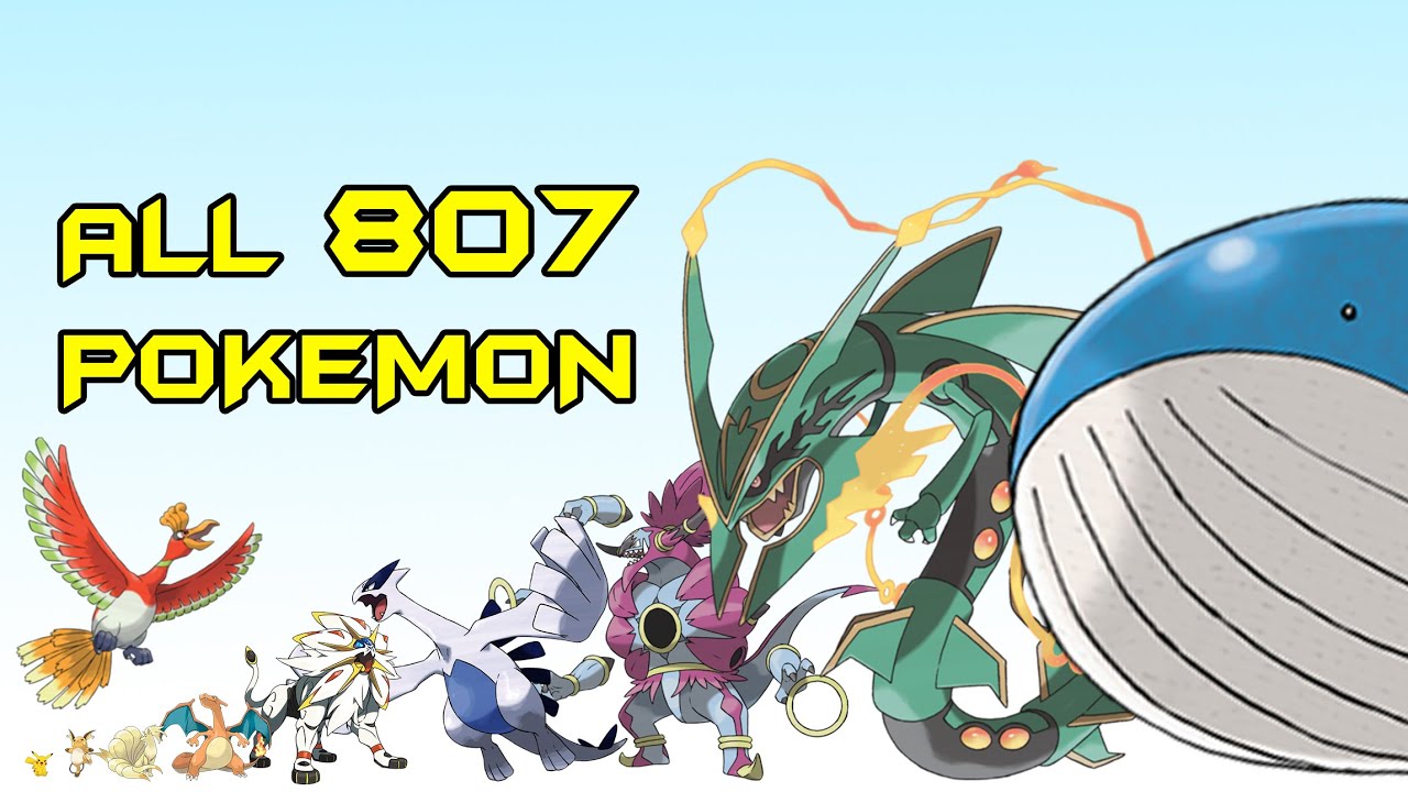 All 807 Pokemon Size Comparison (Satisfying Video 10 hours)