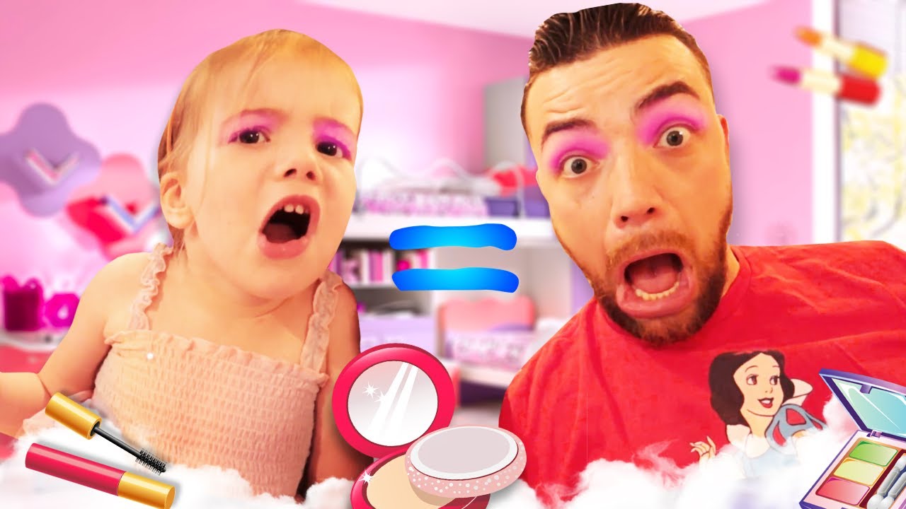Daddy Copies Ellie All Day Just For Fun | Entertaining Video For Kids