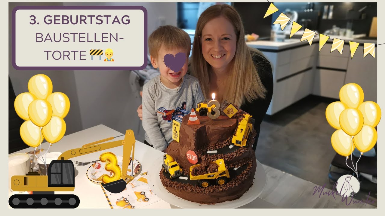Baustellen-Torte 🚧👷 für Leos dritten Geburtstag | Motivtorte backen