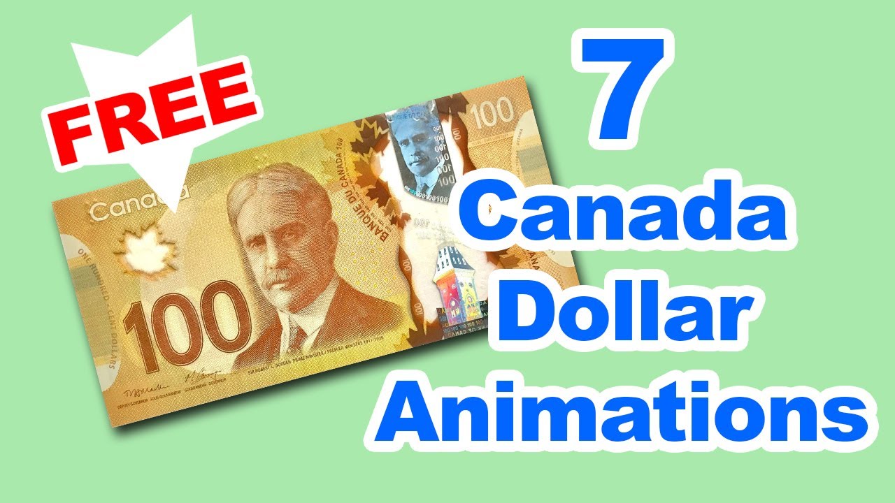 Canada Dollar Animation: 7 green screen animations which you can freely use in your videos.