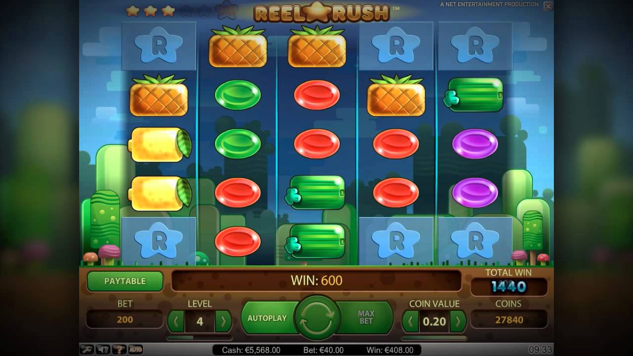 NeEnt Reel Rush Video Slot - Game Play