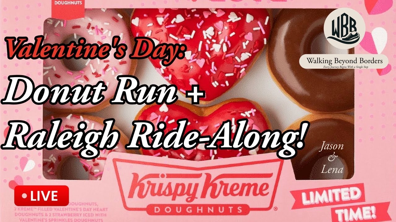 🔴 Live: Valentine's Day: Donut Run and Raleigh Ride-Along! ❤️🍩🚙 #irl #raleigh #valentinesday
