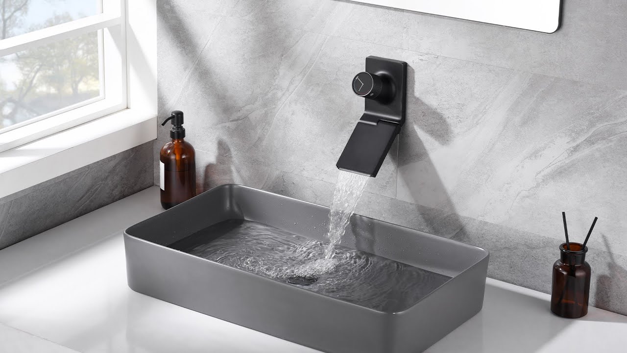 How to install S1418IW Sumerain Waterfall Wall Mount Bathroom Sink Faucet with Swiveling Spout