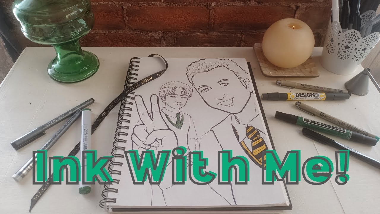 Slytherin Birthday Art  ||  INK WITH ME  ||  Inking with Sharpie Markers