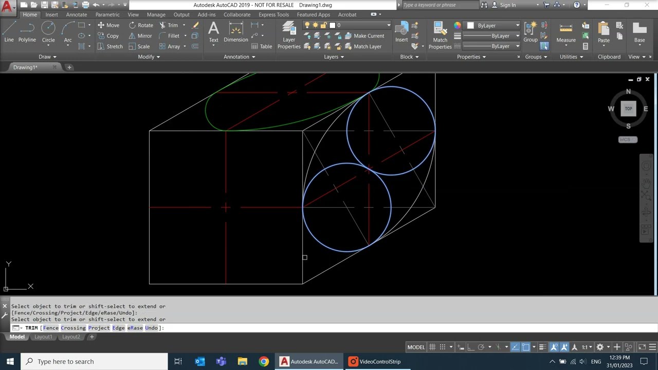 How to draw circle in oblique 30 degree by AutoCad?