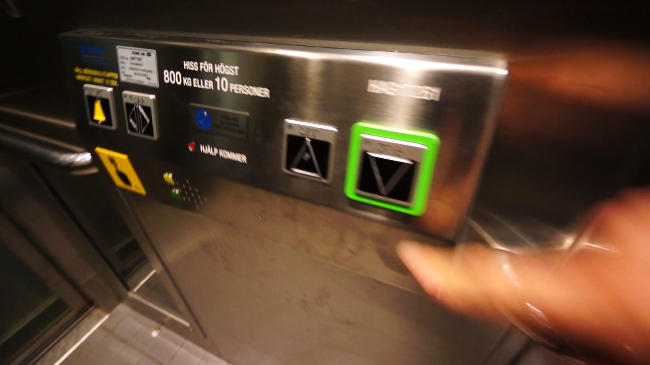 Sweden, Stockholm, Hagsätra Subway Station, U-Bahn, SMW elevator - going up to platform level