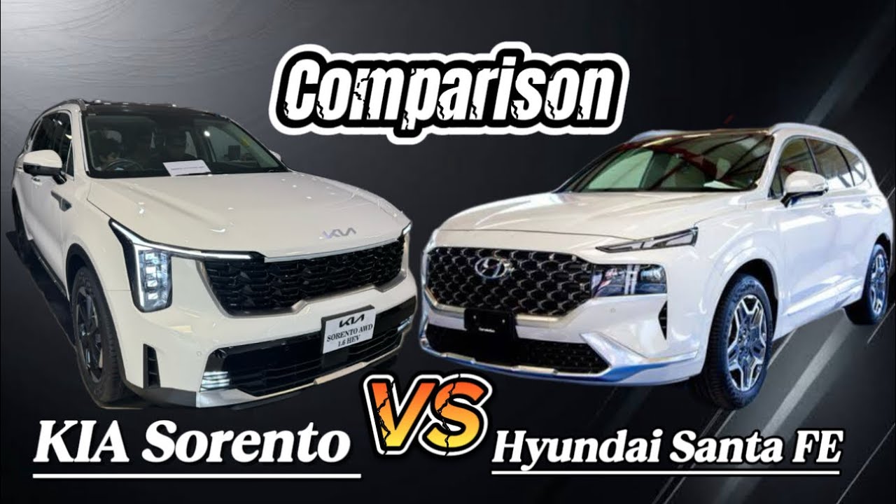 KIA Sorento Hybrid AWD 2025 Vs Hyundai Santa Fe Signature Hybrid | Detailed Comparison | #comparison