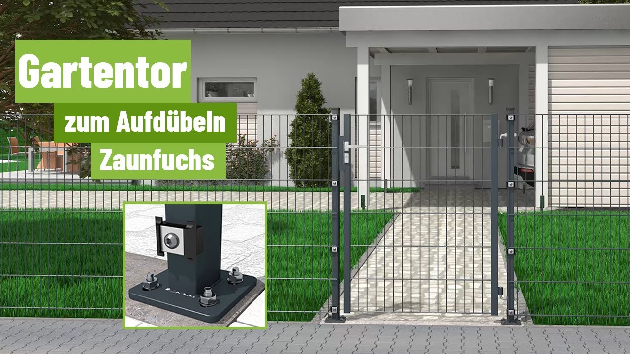Zaunfuchs.de – Montage Gartentor zum Aufdübeln