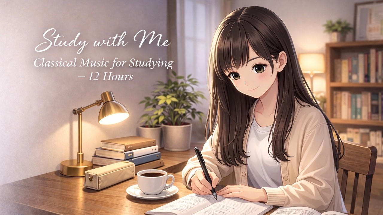 【勉強用BGM】クラシック音楽🎻　Study with me 12時間　長時間集中